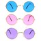 Tinted Round Hippie Glasses Pink Purple and Blue 60's Style Hipster Circle Sunglasses - 12 Pairs
